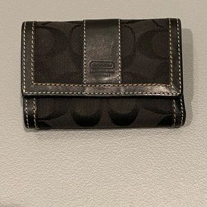 Coach small wallet signature print black